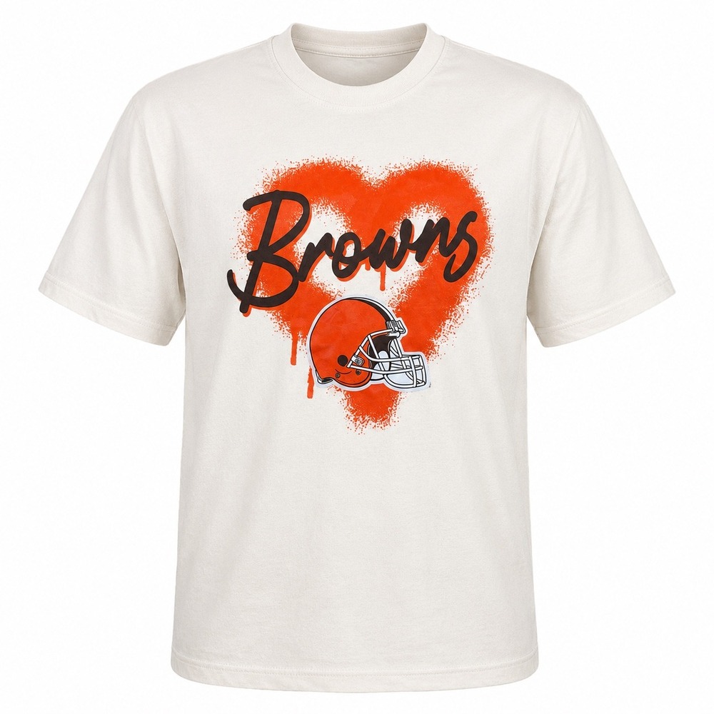 NFL Cleveland Browns NWT Girls Heart Graphic T-Shirt‎ Large 14 streetwear casual